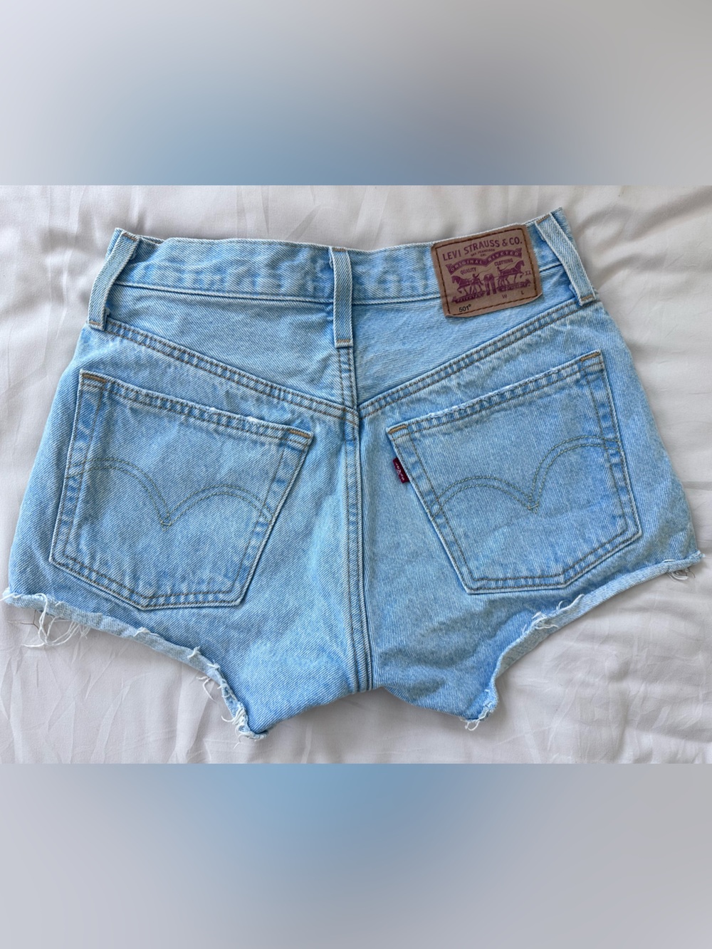 Levi's 501 Original High Rise Distressed Jean Shorts Spring Summer - Size 24